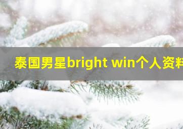 泰国男星bright win个人资料